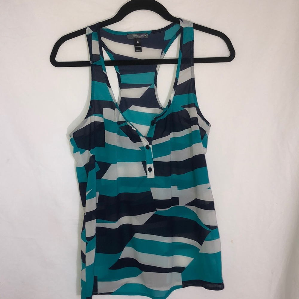 Blue & white tank top